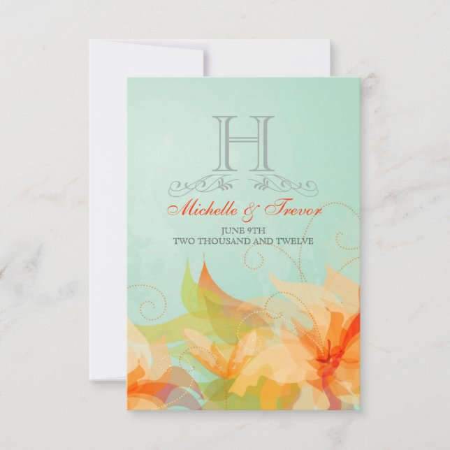 RSVP - Elegantes invitaciones de bodas con abstrac (Anverso)