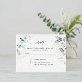 Rsvp en la postal española de boda