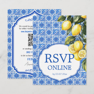 🌈 RSVP en línea + QR Azul & Limone Romance