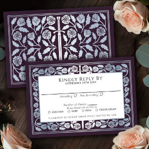 RSVP Espada de Plata Medieval Berenjena para Boda 