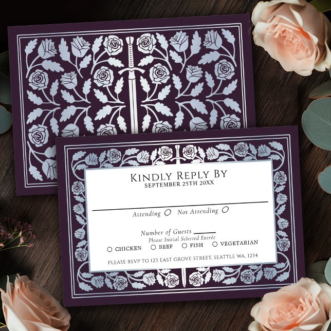 RSVP Espada de Plata Medieval Berenjena para Boda  (Subido por el creador)