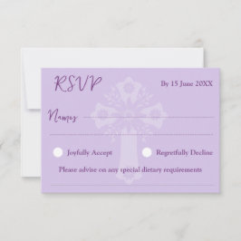 RSVP Estilo de tarjeta 1 Baptismo de cruz floral P