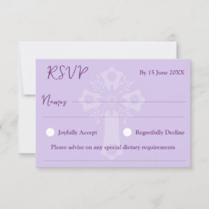 RSVP Estilo de tarjeta 1 Baptismo de cruz floral P