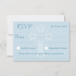 RSVP Estilo de tarjeta 2 Baptismo de cruz floral A