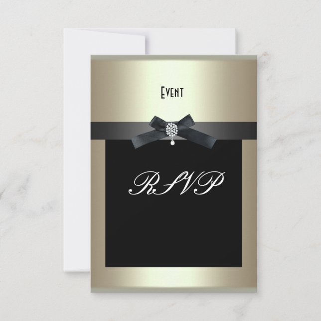 RSVP Evento Corporativo Formal Black Tie Champagne (Anverso)