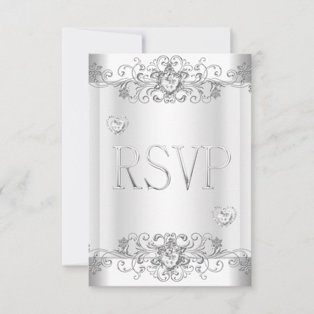 RSVP Evento Elegante Plata Blanco (Anverso)