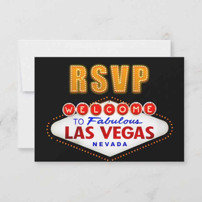 RSVP Fabulous Las Vegas Rótulo Casino Night RSVP (Anverso)