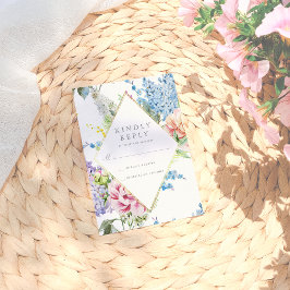 RSVP | Flor de color azul y púrpura con oro