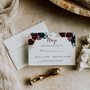 RSVP Floral Colorido Boho de Lujo