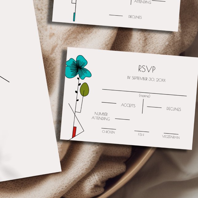 RSVP floral contemporánea Art Noveau con comidas (Subido por el creador)
