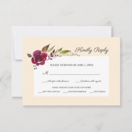 RSVP Floral de Bodas Marsala Borgoña