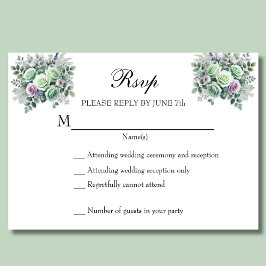 RSVP floral de Lavender verde de MInt