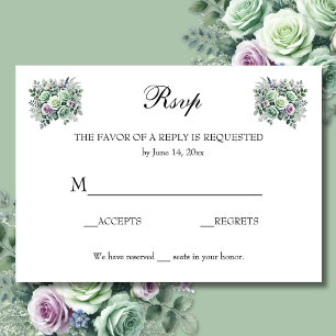 RSVP floral de Lavender verde de MInt