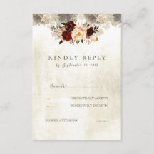 RSVP floral de un Boda ruso de Borgoña