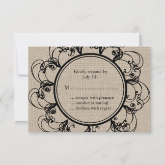RSVP floral en burlap