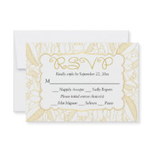 RSVP Floral Gold & White Leaves & Flores - Menú