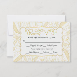 RSVP Floral Gold & White Leaves & Flores - Menú