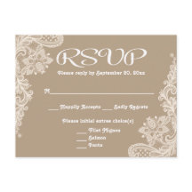 RSVP Floral Lace Brown & White Tan - Menú