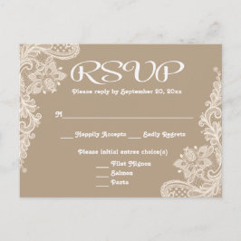 RSVP Floral Lace Brown & White Tan - Menú