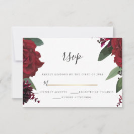 RSVP  |  Floral Marsala Burgundy Rico Elegante