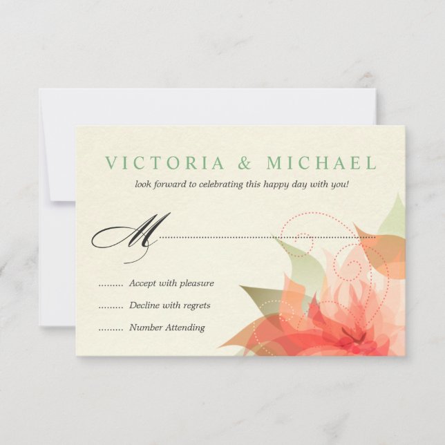 RSVP Floral Naranja Otoñal de 2 Lados (Anverso)