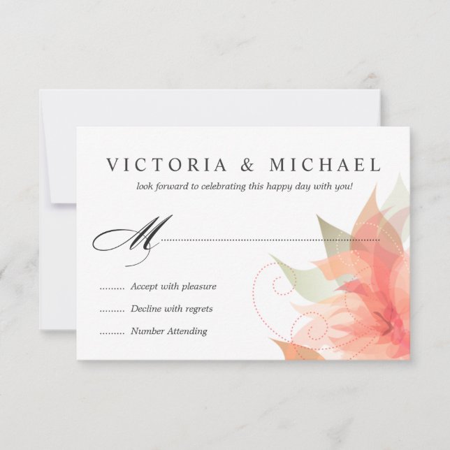 RSVP Floral Naranja Peachy de Doble Cara (Anverso)