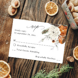 RSVP floral naranja y blanco sin comida