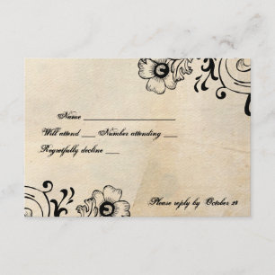 Rsvp floral retro elegante lamentable con los