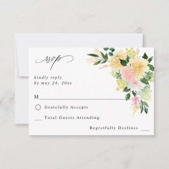 RSVP Floral Rosa y Amarillo sin comida 2 (Anverso)