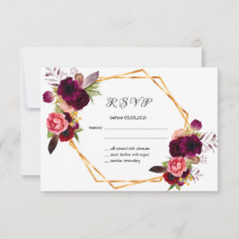 RSVP flores de boda rosa burdeos blanco