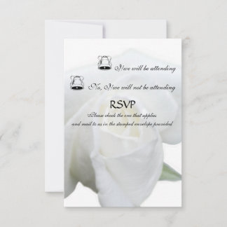 RSVP formal de rosa blanca