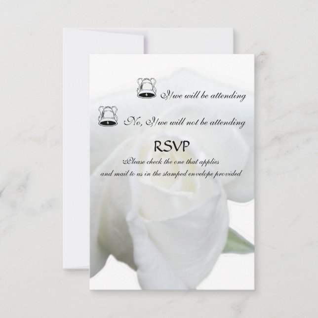 RSVP formal de rosa blanca (Anverso)