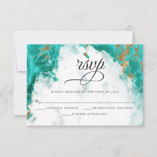 RSVP   Geoda de Acuarela Turquesa BarefootBride™