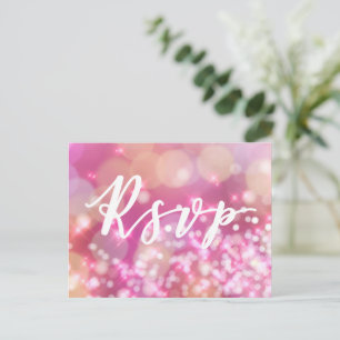 RSVP Glamorosa tarjeta postal de espuma rosa