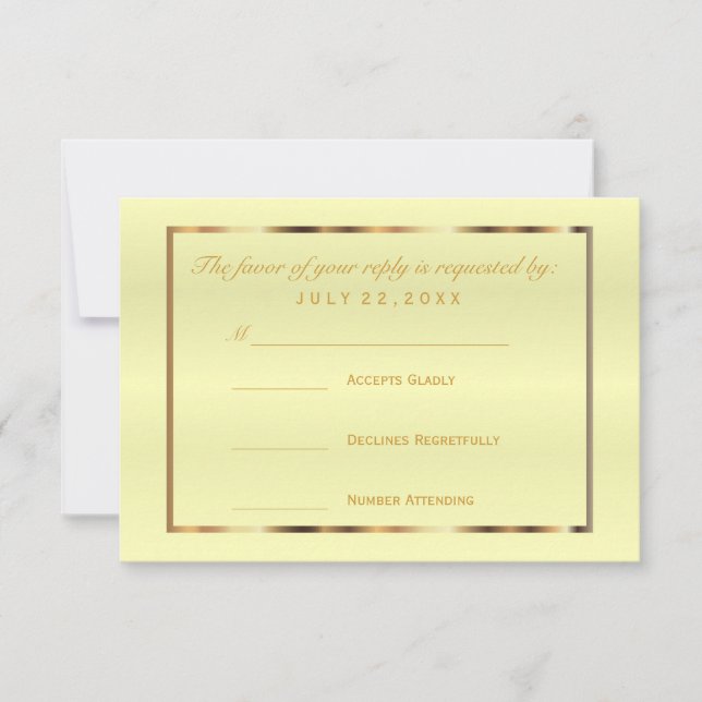 RSVP Gold y raso amarillo pálido (Anverso)