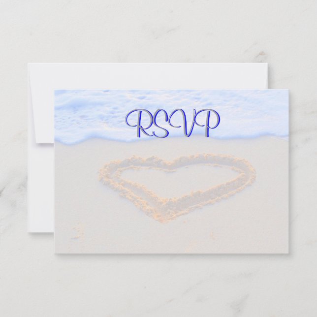 RSVP Guest Reply Enclosure Heart in Sand (Anverso)