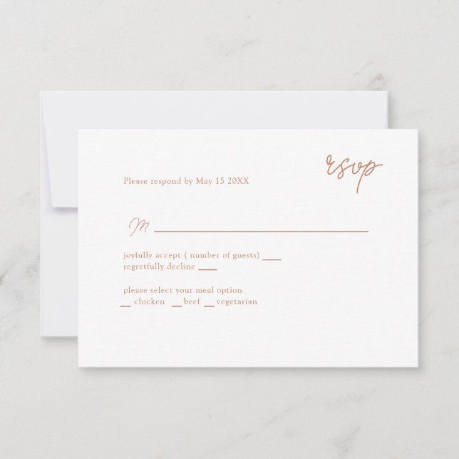 RSVP guiada por MInimally caramel (Anverso)