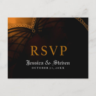 RSVP Halloween Boda gótico MENU PostCard