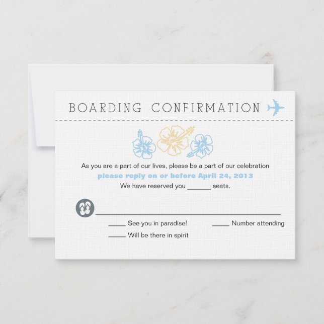 RSVP Hibiscus Flower Boarding Pass (Anverso)