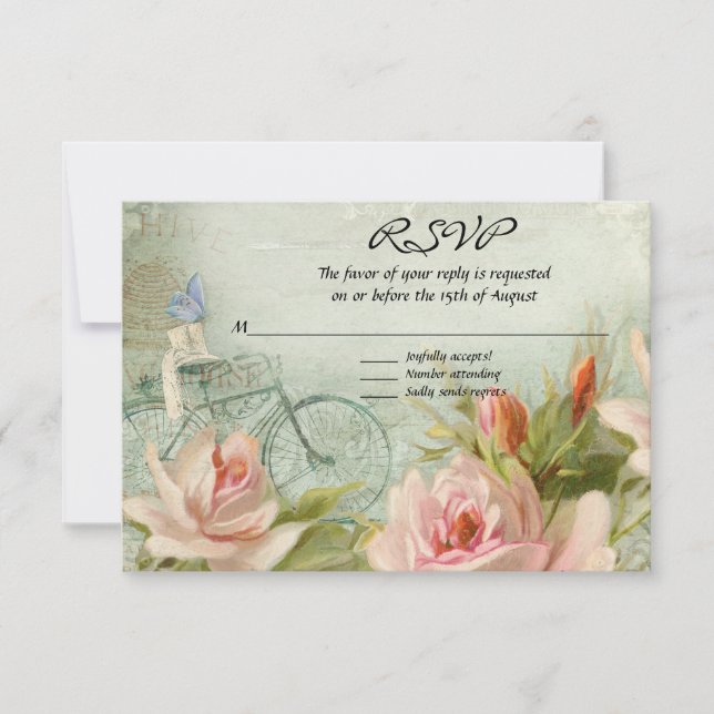 RSVP Hipster Rosas de bicicleta Cabaña de Madera R (Anverso)