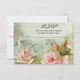 RSVP Hipster Rosas de bicicleta Cabaña de Madera R