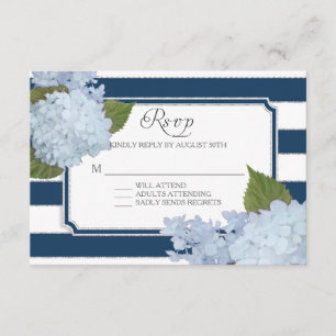 RSVP Hydrangea Modern Elegy Navy Stripe Blanco