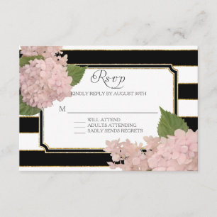 RSVP Hydrangea Moderno elegante franja blanca negr