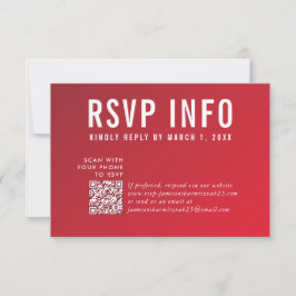 RSVP INFO CARTA moderno código rojo oscuro de burd