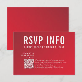 RSVP INFO CARTA moderno código rojo oscuro de burd