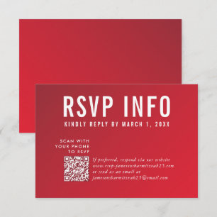 RSVP INFO CARTA moderno código rojo oscuro de burd
