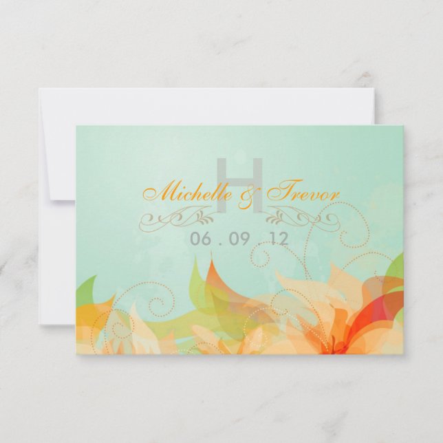 RSVP - Invitaciones de Boda Abstractas Acuáticas (Anverso)