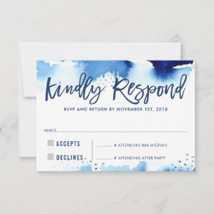 RSVP KINDLY RESPONDE a la moderna acuarela azul os