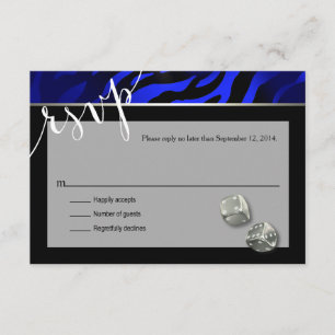 RSVP Las Vegas Art Deco Zebra   azul negro plata