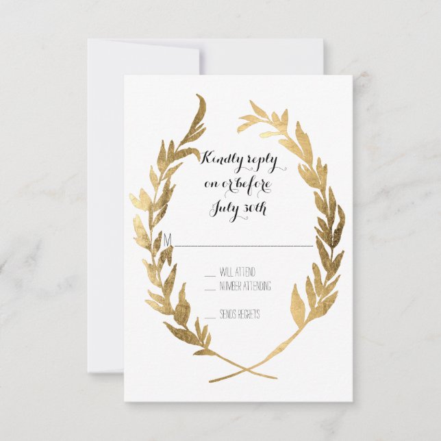 RSVP Laurel Wreath Olive Leaf Branch (Anverso)